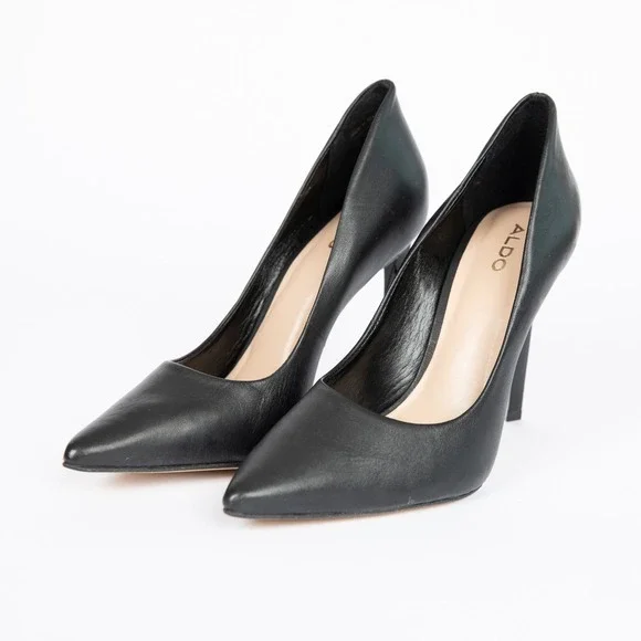 ALDO Black Pointed Toe Pumps Classic Stiletto Heel Career Shoes 7 Women - Picture 2 of 12